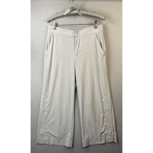 Athleta Tribeca Crop Pants Women 2 Grey Wide Leg Active Athleisure Yoga Gym Walk